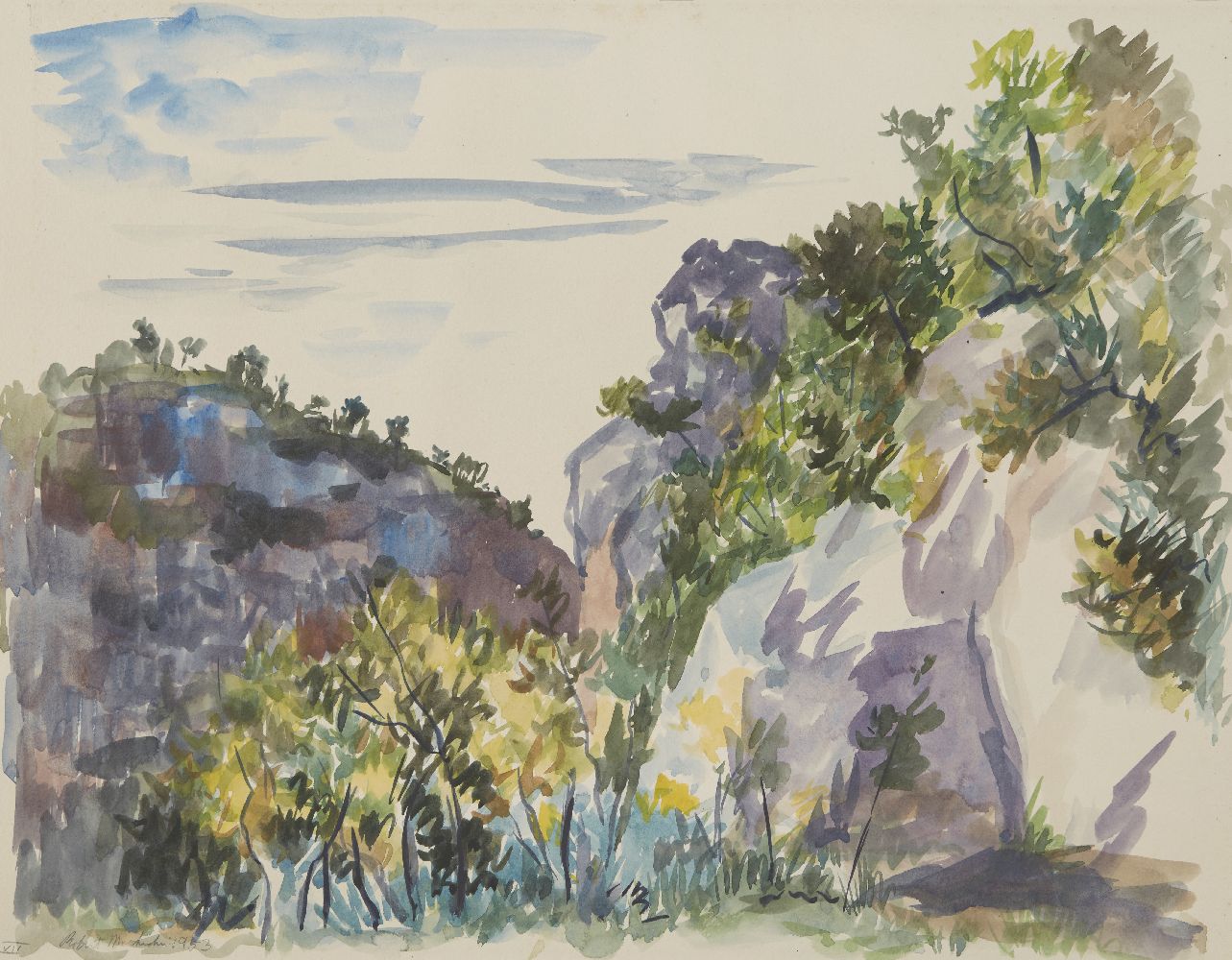 Robert Mackechnie, Scottish 1894–1975 - Early Watercolour, c.1928; watercolour on paper, inscribed - Image 2 of 7