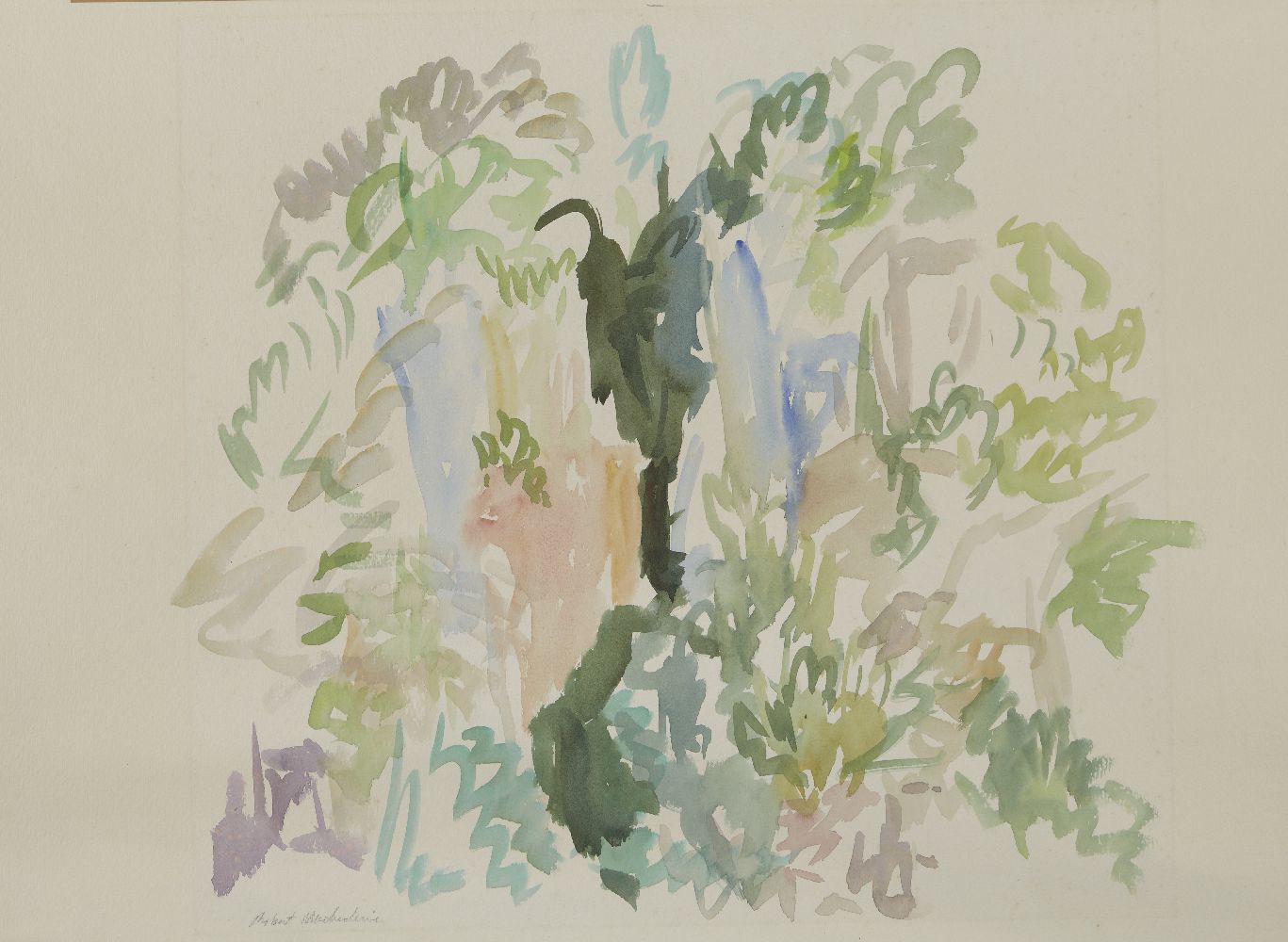 Robert Mackechnie, Scottish 1894–1975 - Monte Pertuso, 1953; watercolour on paper, signed and - Image 4 of 5
