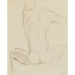 Glyn Philpot RA, British 1884–1937 - Study for 'Henry Thomas Sitting - Back View', 1937; black chalk