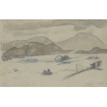 Bernard Leach CH CBE, British 1887–1979 - Eastern Landscape, 1964; pen, ink and watercolour on