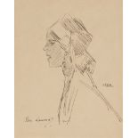 Sir John Lavery RA RSA RHA, Irish 1856–1941 - Aida, 1909; pen and ink on paper, signed and dated