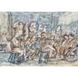 Helen Mary Therese Grunwald ARCA, British/Austrian 1925-1988 - The Orchestra; watercolour with