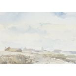Roy Petley, British b.1950 - Landscape with village; watercolour on paper, signed lower left 'Roy