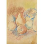 Sir Matthew Smith CBE, British 1879-1959 - Still life with pears; pastel on squared paper,