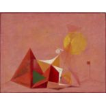 Clarke Hutton, British 1898-1984 - Untitled abstract (pink), 1983; oil on panel in the artist’s