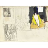 Peter Kinley, British 1926-1988 - Double-sided sketchbook study; oil and pencil on paper, 20.7 x