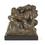 Glyn Philpot RA, British 1884–1937 - The Wrestlers, c.1905-10; bronze on a wooden base, marked 'P'