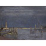 Bernard Sickert, British/German 1862-1932 - Approaching Storm, Rye Harbour; oil on paper, signed