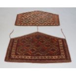 Two Turkman tent door hangings, each with octagonal motifs and hooked borders, early 20th Century,