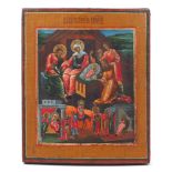 A Greek icon, late 19th Century / early 20th Century, depicting the Nativity of Christ to the