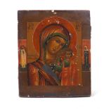 Two Russian icons, late 19th Century / early 20th Century, depicting the Virgin with Christ Child in