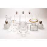 A quantity of clear glassware, late 19th century and later, pressed, blown and cut examples, to