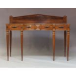A 19th Century French Empire style serving table, altered, the centre of concave design, the front