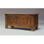 AMENDMENT: PLEASE NOTE THIS HAS A REVISED ESTIMATE OF £150 TO £250****A Jacobean style oak coffer,