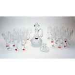 A group of modern glassware by Cristallerie De Lorraine, comprising: twelve champagne flutes, six