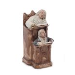 A Ralph Wood figure group, 'The Vicar and Moses', late 18th Century, of typical form with a sleeping