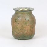 A Continental hand blown glass vase, possibly late 19th or early 20th Century, translucent green and