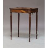 A Regency mahogany rectangular jardiniere table, the wooden lid enclosing a brass removable tray