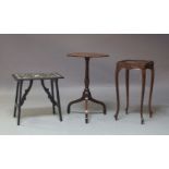 A collection of furniture, comprising an octagonal pedestal wine table, the top raised on a turned