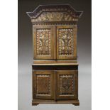 A late 18th Century Scandinavian pine two-tier cabinet, of joined construction with painted