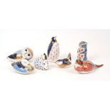 A group of seven Royal Crown Derby Imari paperweights, 20th Century, comprising a pheasant, owl,