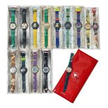 Swatch (Swiss), a collection of 14 cased watches c.1990, all boxed or cased A collection of 14 cased
