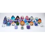 A collection of seven Caithness Collectors Club glass paperweights, 1986-2001, comprising: Domino