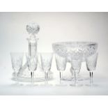 A group of Waterford crystal, comprising a set of six sherry glasses, marked to underside, 5.5cm