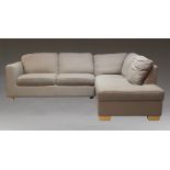 A John Lewis contemporary L-shaped four seater settee, Upholstered throughout in Charcoal coloured