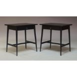 Paul McCobb for Planner Group; a pair of black lacquered side tables, late 20th Century, Each fitted