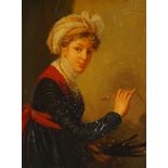 After Elisabeth Louise Vigée Le Brun, French 1755-1842- Self-Portrait; oil on copper, 25.5 x 20.5 cm