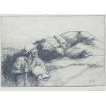 Alphonse Legros RE, British/French 1837-1911- Retour de champs; etching, signed with initials within