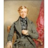 Circle of Thomas Heathfield Carrick, British 1802-1874- Portrait of a gentleman seated three-quarter