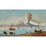 Neapolitan School, 19th century- Vesuvius erupting; oil on canvas, 35 x 58 cm. Provenance: Private