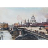 Edward King, British 1862-1951- A Portfolio of London Views, c.1924-30; nineteen etchings in colours