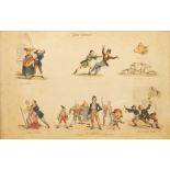 After William Heath, British 1794-1840- Good Dinners; hand-coloured etchings, seven, pub. Jan 10
