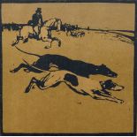 Sir William Nicholson, British 1872-1949- Coursing (February); lithograph, after the original