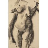 Harry Holland, British b.1941- Female Nude II, 1998; charcoal on paper, signed lower right 'Harry