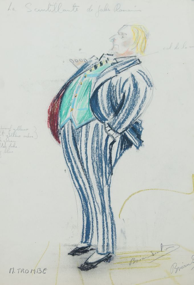 Brian Seaton, British, mid-20th century- Costume designs for La Scintillante; coloured chalks and