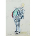 Brian Seaton, British, mid-20th century- Costume designs for La Scintillante; coloured chalks and