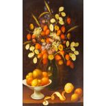 Philippe Bonamy, French b.1926- Physalis; oil on canvas, signed, titled to the reverse, 81 x 54