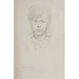John Colin Edwards, British 1940-2020- Portraits of two women; one pencil, one red pencil, each