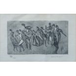 Dolf Rieser, South African 1898-1983- Untitled (figures) etching on wove, signed and numbered 73/100