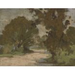 Frederick Hayden (1874-?), Untitled, landscape with trees, oil on board, framed, painting 21 x 16cm.