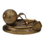 Property from an Important Private Collection A Koftgari inkwell and hinged cover, India, 19th