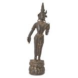 A bronze figure of a Bodhisattva, North India or TibetPlease refer to department for condition