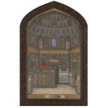 A watercolour of the Shrine of Imam Ali Al-Ridha, the eighth Imam by Mirza Muhammad dated 1030AH,