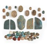 A group of 45 steatite and hardstone Egyptian scarabs and scarabeoids, New Kingdom and later,