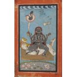 Kali making love with Shiva, Rajasthan, India, 19th century, opaque pigments on paper heightened