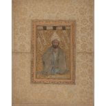 Property from an Important Private Collection A portrait of a seated man, Qajar Persia, 19th